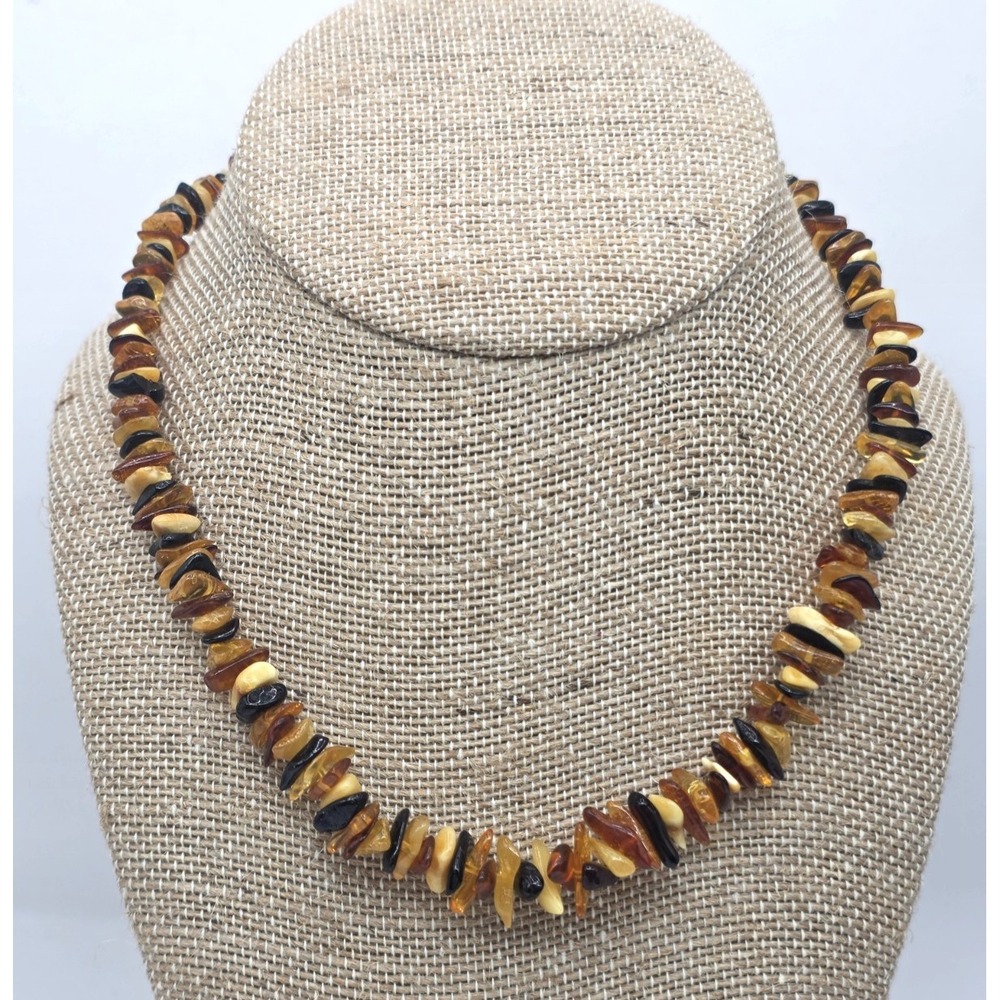 Natural Mixed Baltic Amber Butterscotch Nuggets‎ Chips 18" Beautiful Chocker NEW